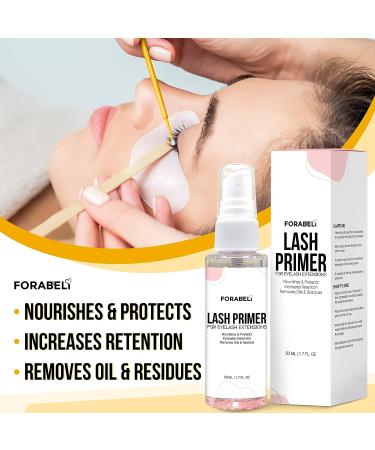 Lash Primer Rose 50ml Forabeli | Boost Adhesive Bonding Power | Protein Oil Remover | Pre Treatment for Eyelash Extensions - Buy Online on SooperMarket.com