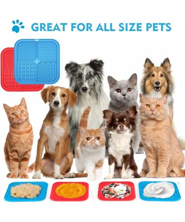 Lick Mat for Dogs - BPA-Free 2 Pack Leak Proof Mats with Strong Suction | Ideal for Bathing Training Fur & Claw Care - Includes Silicone Spatula - Buy Online on SooperMarket.com