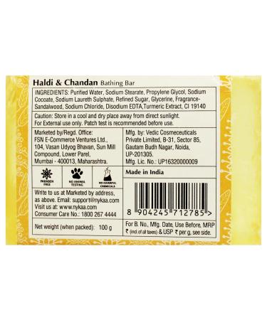 Shop Nykaa Naturals Purifying Bathing Soap | Tan Removal & Youthful Glow | Haldi & Chandan - 3.5 oz | Clearer Flawless Skin Worldwide Shipping - Buy Online on SooperMarket.com