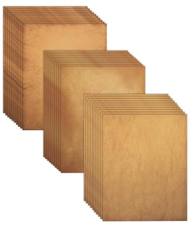 Aged Paper  96 Sheets of Antique Looking Old Fashion Faux Parchment Paper  Letter Size 8.5 x 11 inch  Double Sided Printing Paper  by Better Office Products  Vintage Old Fashioned Faux Parchment Paper