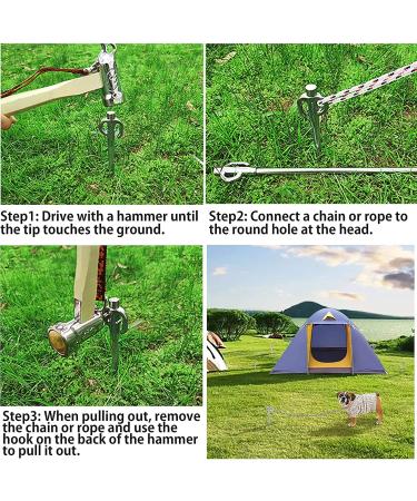 Campingmoon Dog Tie Out Stake 360 Swivel Heavy Duty Strongest Dog Anchor Spike for Tie-Out Cable Chain in Yard or Camping - Buy Online on SooperMarket.com