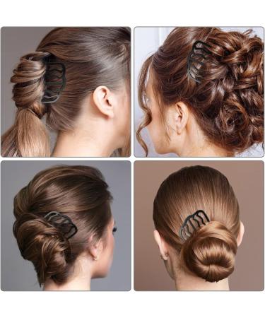 4 PCS Black Hair Fork Clip Combs Set - Vintage U-Shaped Messy Updo Bun Hair Pins for Women and Girls - Buy Online on SooperMarket.com