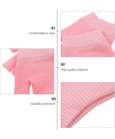 Beaupretty Gel Gloves Moisturizing Half Finger Spa Gloves for Dry Hands | Pink Hand-Cracked Lotion Gloves - Buy Online on SooperMarket.com
