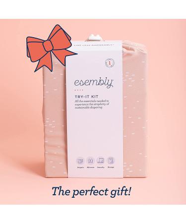 Esembly Cloth Diaper Try-It Kit: Organic Reusable Diapers Starter Set with Detergent, Cream, and Bag - Eco-Friendly Diapering System | Size 1 Confetti - Buy Online on SooperMarket.com