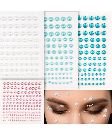 660Pieces Face Gems Hair Pearls Face Rhinestones for Makeup Multi-shape Festival Face Jewels Stickers Hair Diamonds Self-Adhesive Rhinestones for Face Eyes Hair DIY Crafts 4Sise 3/4/5/6mm Face Rhinestone-D