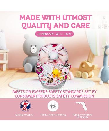 Bassinet New Baby Girl Gift Set  Baby Layette Set with 17-Piece Unique New Baby Essentials for Expecting Moms and New Parents  Pink - Nikkis Gift Baskets - Buy Online on SooperMarket.com