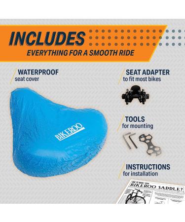 Bikeroo Oversized Bike Seat for Peloton & Road Bikes - Wide Cushion Saddle Replacement for Men & Women - Indoor Comfort (Elastomer Springs) - Buy Online on SooperMarket.com