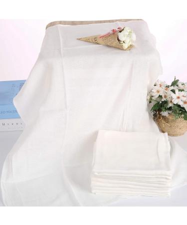 100% Cotton Double Gauze Burp Cloth Prefold Diapers - White 10 Count | 52 x 70cm | Busy Mom - Buy Online on SooperMarket.com