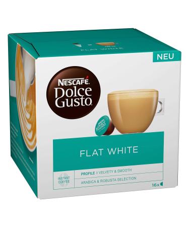 Nescaf Dolce Gusto Flat White Coffee Capsules - 48 Arabica & Robusta Pods for Creamy Milk Enjoyment | 3-Pack (3x16 Capsules) - Shop Internationally! - Buy Online on SooperMarket.com