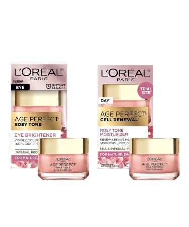 L'Oreal Paris Age Perfect Rosy Tone Eye Brightener & Travel Size Face Moisturizer Set - Buy Online on SooperMarket.com