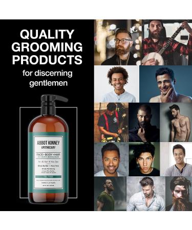 ABBOT KINNEY APOTHECARY Men's 3-in-1 Tea Tree Wash - 32oz for Skin and Hair | Moisturizing Shampoo, Conditioner, Body Wash - Buy Online on SooperMarket.com