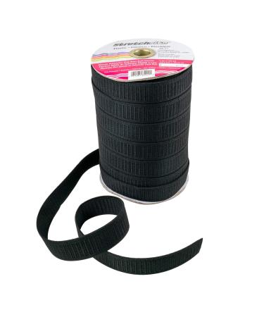 Stretchrite Flat Non-Roll Woven Polyester Elastic Spool  1-Inch by 50-Yards  Black