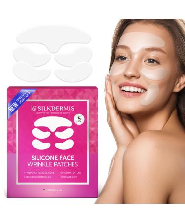 Silicone Face and Forehead Wrinkle Patches: Anti Winkle Patches for Smile Line Patches and Under eyes- Nasolabial Folds Treatment 5pcs