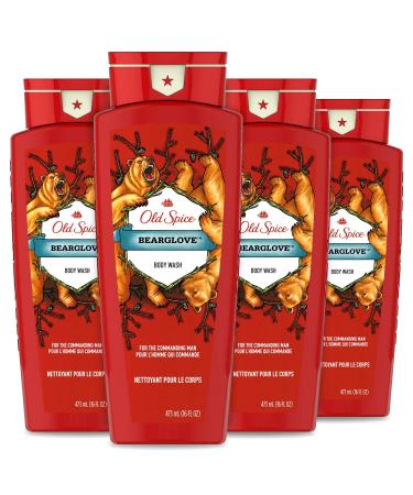 Body Wash for Men by Old Spice Wild Collection Men's Body Wash Bearglove 16 Fl Oz (Pack of 4) Bearglove Body Wash 4 Pack