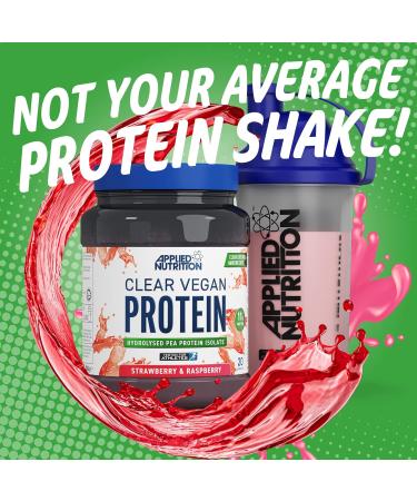 Applied Nutrition Clear Vegan Protein - Hydrolysed Pea Protein Isolate Refreshing Vegan High Protein Powder Fruit Juice Style Flavours (Strawberry & Raspberry) (300g - 20 Servings) - Buy Online on SooperMarket.com
