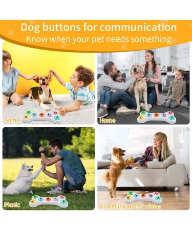 Buy Mmggaish 7 Colorful Dog Communication Buttons with 50 Stickers - Speak with Your Pet! International Shipping Available - Buy Online on SooperMarket.com