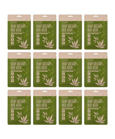 Soo'AE Hemp Dreams Mud Mask Clarifying & Hydrating Wash Off Mask Formulated with Hemp Seed Oil & Kaolin Mud 12 Count 1 Count (Pack of 12)