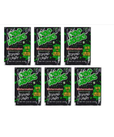 Pop Rocks Popping Fizzing Crackling Candy 6pk (Watermelon 6 Pack) Watermelon 9.5 g (Pack of 6)
