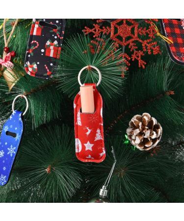 6 Pack Christmas Lipstick Holder Keychains - Neoprene Protective Cases for Lip Balm & Lipstick | Perfect Gift for Girls & Women - Buy Online on SooperMarket.com