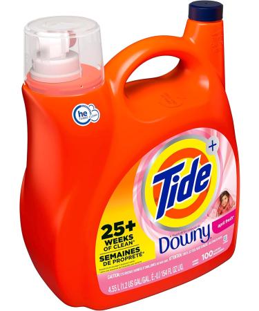 Tide Liquid Laundry Detergent with Downy - April Fresh 100 Loads 154 Fl Oz | International Shipping Available - Buy Online on SooperMarket.com