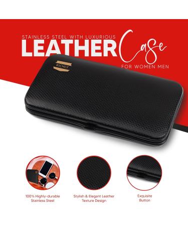 Kichly 18-Part Manicure Set for Women & Men - Nail Tools & Accessories with Travel Case - Nail Clip Set & Scissors (Red/Black) - Buy Online on SooperMarket.com
