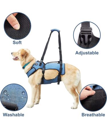 COODEO Dog Lifting Harness - Adjustable Breathable Support for Rehabilitation | Ideal for Old & Disabled Pets - Blue - International Shipping - Buy Online on SooperMarket.com