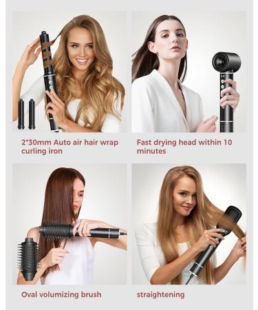 Airstyler 5 in 1: Powerful 110 000 RPM Hair Dryer Ionic Hair Styler Curling Rod & Smoothing Brush | Lightweight & Quiet | International Shipping Available - Buy Online on SooperMarket.com