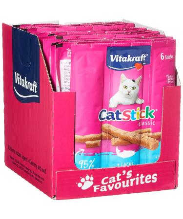 Vita power cat stick classic cat snack meaty mini sticks with salmon in storage size without the addition of sugar and grain (10x 6 pieces)