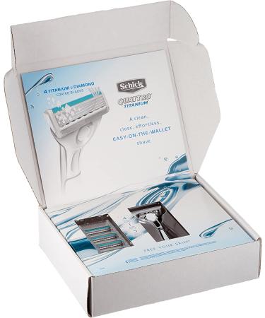 Schick Titanium Shaving Starter Gift Set for Men - Razor + 5 Refills - Buy Online on SooperMarket.com