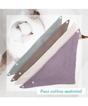 WD&CD 4-Piece Triangle Baby Dribble Bibs | Adjustable & Absorbent for Boys and Girls - Buy Online on SooperMarket.com