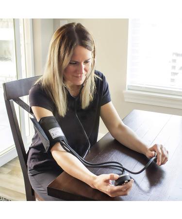HealthSmart Manual Blood Pressure Monitor Kit with Attached Stethoscope - Standard Cuff Size 10-14 Inches, Black, Adult - Buy Online on SooperMarket.com