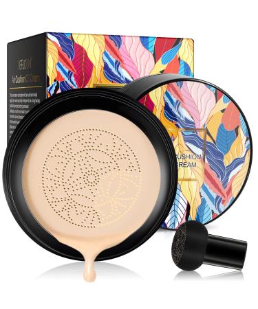 Mushroom Head Air Cushion BB Cream CC Cream Foundation for Nude Makeup Face - Long-lasting Moisturizing Liquid Cover Concealer Invisible Pores and Brighten Skin Colour 2-in-1 (Natural Color) 10 ml (Pack of 1) Natural Color