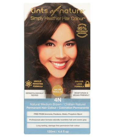 Tints of Nature Simply Healthier Hair Colour 4N Natural Medium Brown Permanent Hair Colour 4.4 Oz