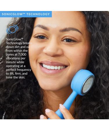 PMD Clean Acne - Smart Facial Cleansing Device with Silicone Brush & Blue Light Treatment for Acne - Waterproof & SonicGlow Technology - Buy Online on SooperMarket.com