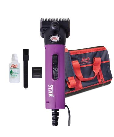 Lister Star Horse Clipper - Purple Professional Animal Clipper Clippers for Horses & Cattle Farm Supplies Lightweight Low Vibration Corded 5m Cable Medium Duty Clipping