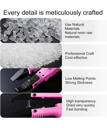 Hair Extension Keratin Glue Transparent Real Keratin Glue Hot Fusion Hair Extension Tip Bonding Hot Keratin Glue Tips Hot Fusion Extensions Tool Granule Bead - Buy Online on SooperMarket.com