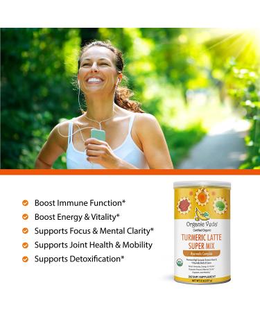 Organic Veda Turmeric Golden Super Milk Latte Mix - USDA Certified, High Curcumin & Ayurvedic Herbs for Energy, Focus & Immune Support - 8 oz - Buy Online on SooperMarket.com