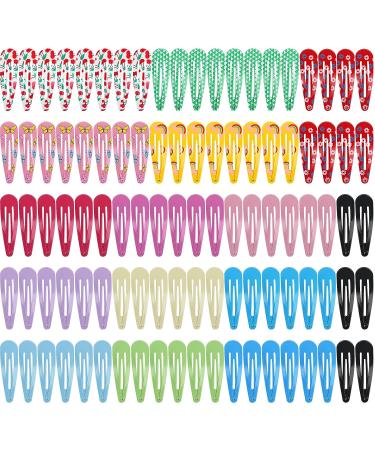 100Pcs Snap Hair Clips 2.76 Inch Metal Barrettes in Assorted Colors - Non-Slip Hair Accessories for Girls, Women, Kids, Teens - 100pcs Colorful Set - Buy Online on SooperMarket.com