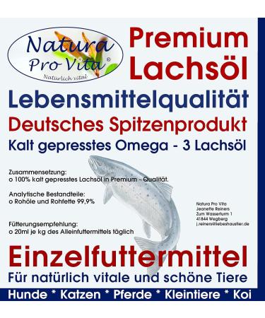 Premium Salmon Oil for Cats - Omega-3 Cold-Pressed Fish Oil - 500ml Glass Bottle for Healthy Skin & Fur Natural Immune Support - Buy Online on SooperMarket.com