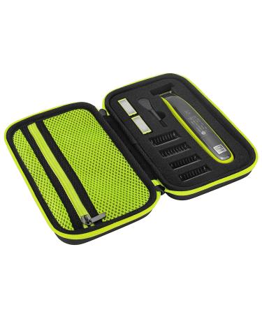 Protective cover for Philips Oneblade QP2630/30 QP2530/30 QP2520/30 Eva hard shell with sponge storage bag via one blade green