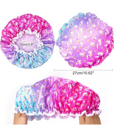 G2PLUS Kids Shower Caps - 2PCS Double Layer Elastic Bath Caps for Girls/Boys, Reusable Children's Shower Hats in Purple - Buy Online on SooperMarket.com
