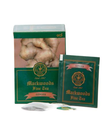 MACKWOODS GINGER FLAVOURED SINGLE ESTATE BLACK TEA IN 25 ENVELOPED TEA BAGS