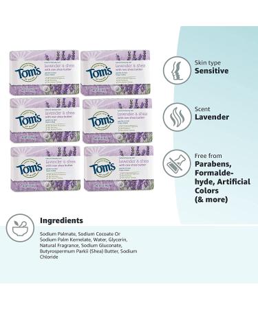 Tom's of Maine Lavender & Shea Natural Bar Soap 5oz - 6-Pack | Raw Shea Butter - Buy Online on SooperMarket.com