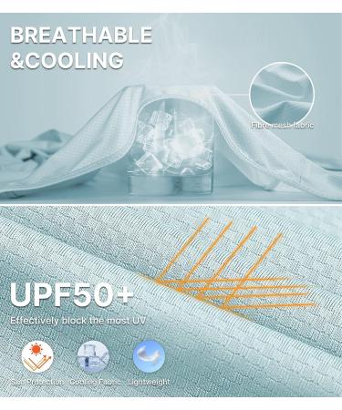 Women's UPF 50+ Sun Protection Long Sleeve Jacket with Zip Pockets - Light Blue, Small - Buy Online on SooperMarket.com