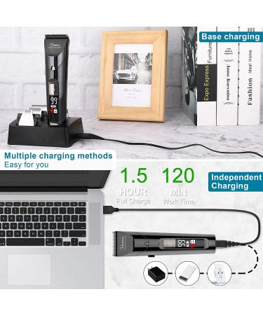 Hatteker Men's Cordless Hair Clipper & Beard Trimmer Kit - Waterproof, Professional Grooming Tool with LED Display - USB Rechargeable - 4 in 1 - Buy Online on SooperMarket.com