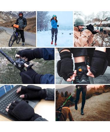 Winter Convertible Gloves - Warm Polar Fleece Flip Top Mittens for Men and Women - Ideal for Running, Painting, Texting, and Photographing - Medium Size - Buy Online on SooperMarket.com