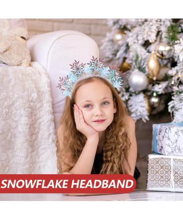 Christmas Snowflake Headbands Glitter Tinsel Headbands Sparkling Christmas Hair Hoop Headpiece Xmas Holiday Favors for Women Costume Pink - Buy Online on SooperMarket.com