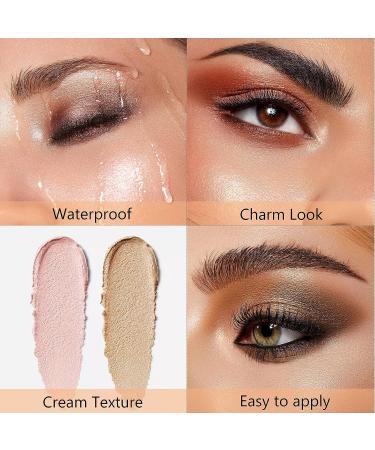 Enfuntins Shimmer Cream Eyeshadow Stick - Long Lasting Waterproof Glitter Eyeshadow Pencil with Smudger | 09 Smoky Amethyst Shimmer - Buy Online on SooperMarket.com
