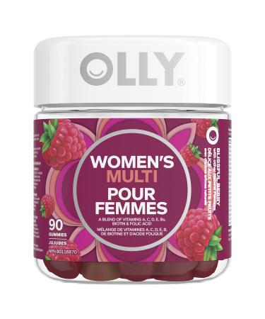 OLLY Women's Multi Gummy Supplement with no artificial flavours and colours Blissful Berry multivitamin to help support women's health 45 day supply 90 gummies Women's Multivitamins MultiGummies