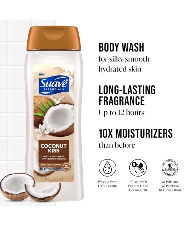 Buy Suave Moisturizing Body Wash for Women - Coconut Kiss Vitamin E & Aloe Paraben-Free 18 Oz (Pack of 6) - International Shipping Available - Buy Online on SooperMarket.com